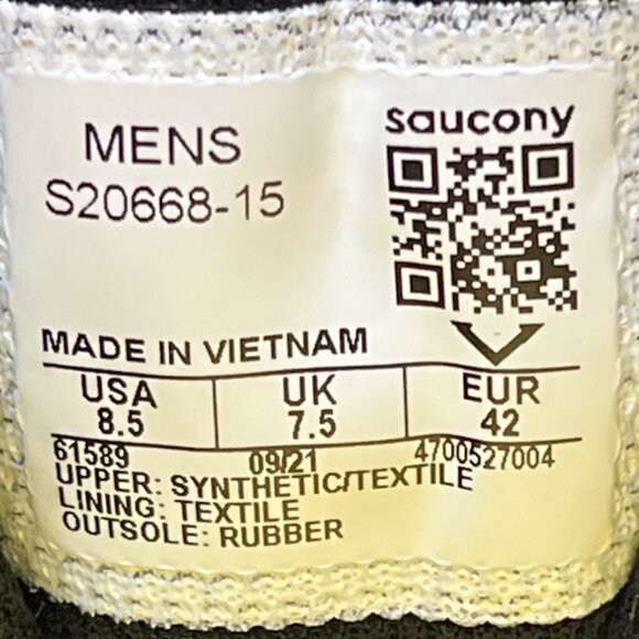 Saucony Mens Gray/Black & Yellow Excursion Tr15 Trail Running Shoes Sz 8.5 - Picture 6 of 7